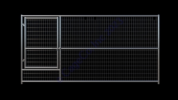 Kennel panel with outlet gate